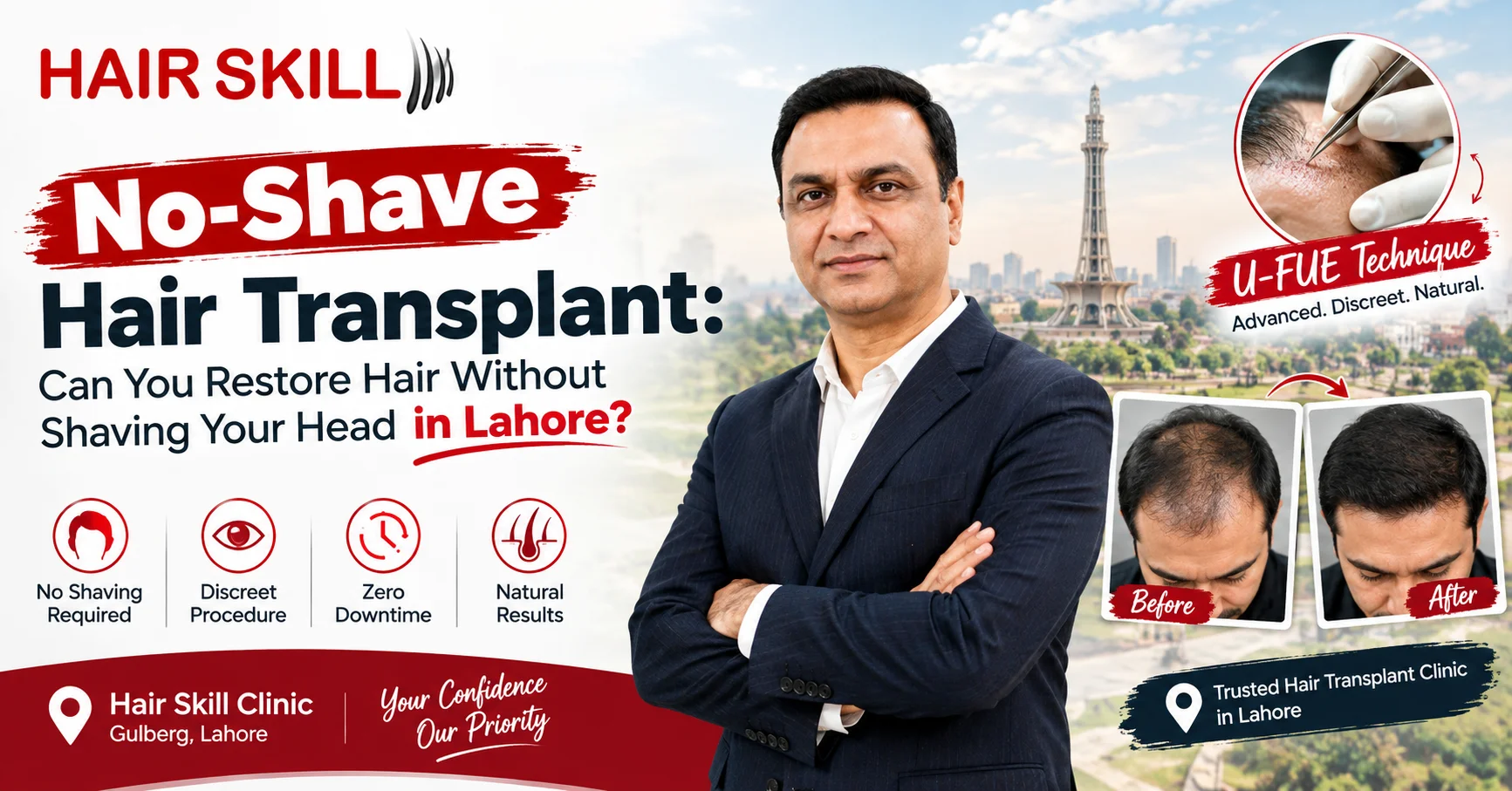 No-Shave Hair Transplant: Can You Restore Hair Without Shaving Your Head in Lahore?