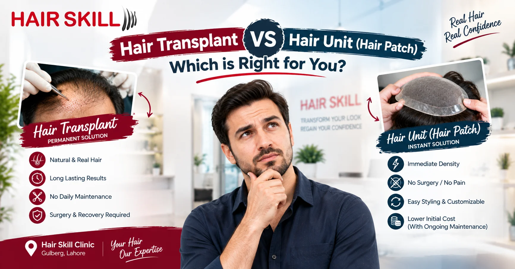 Hair Transplant vs. Hair Unit (Hair Patch): Which is Right for You?