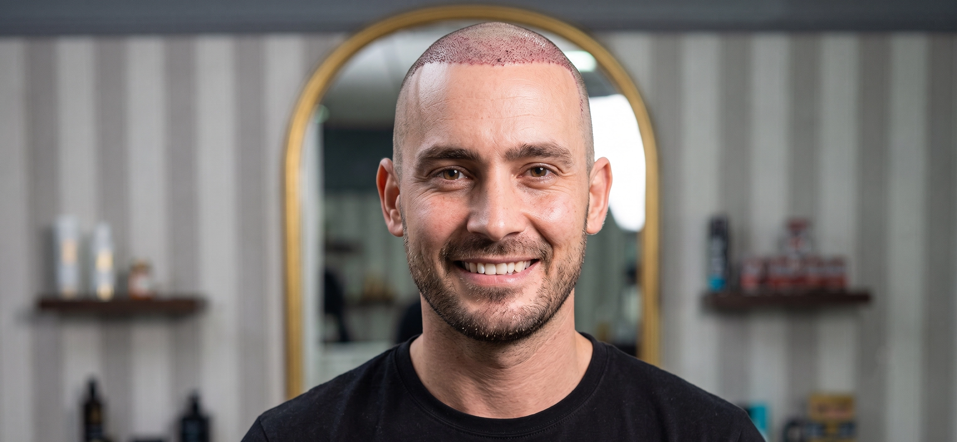 Patient recovering after hair transplant procedure at Hair Skill Clinic